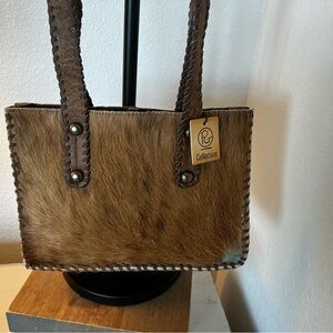 Western Cowgirl Leather Cowhide purse bag and wallet